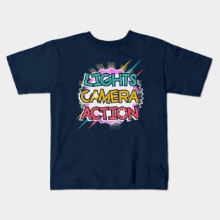 Lights Camera Action Kids T-Shirt